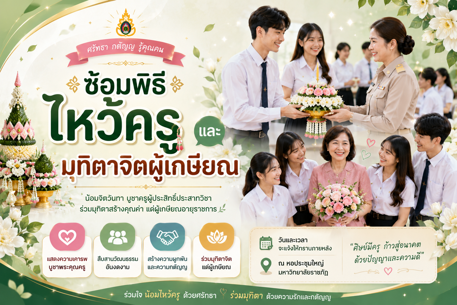 พิธีไหว้ครูและมุทิตาจิตผู้เกษียณอายุราชการ